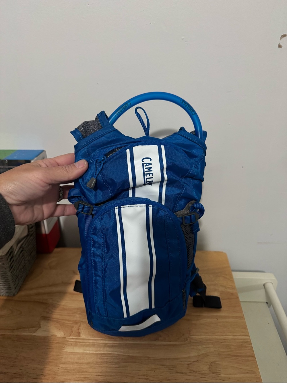 CamelBak Blue Backpack Hydration Pack with White Stripe 1.5L